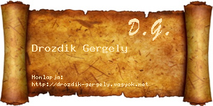 Drozdik Gergely névjegykártya
