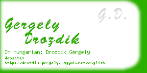 gergely drozdik business card